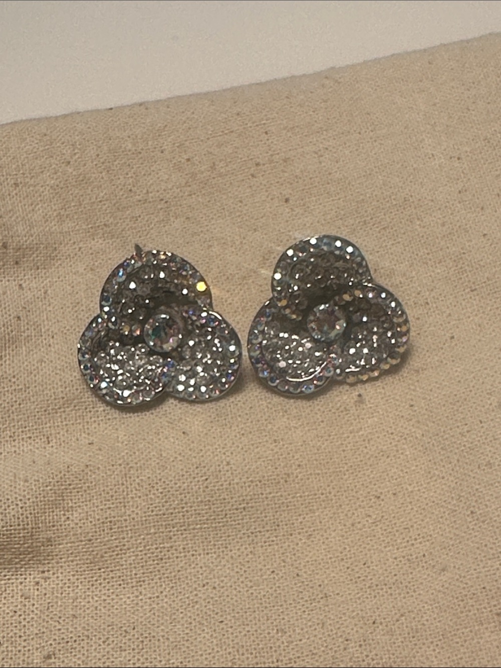 Aldo Silver Crystal Flower Stud Earrings - Women Jewelry